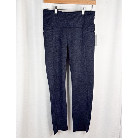 Athleta Pants - Athleta Mercer Herringbone Tight Small NWT High Rise Pocket Navy Blue #353504-02